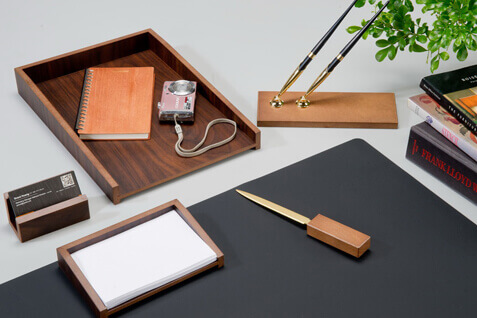 Wooden Office Desk Accessories Model Laya (7pcs) - ShopiPersia