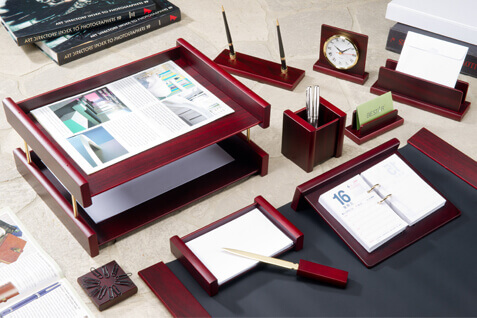 Luxury Wooden Desk Set 11 Pieces Desk Organizer Office Accessories